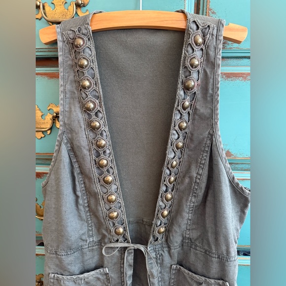 XCVI Front Tie Vest Size M - Picture 2 of 5